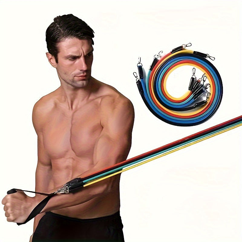 11 PCS Set Home Gym Women Men Fitness Resistance Band Set, Multifunctional Upper Body Workout Kit Sports Accessories