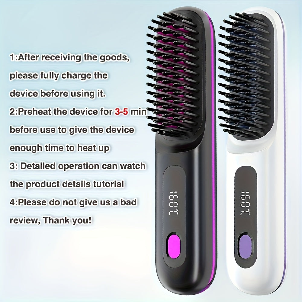 NEW Set Portable Straightening Comb, Quick Hair Straightener, Straightening Styling Tool, Smart Digital Display Precise Temperature Control. Long-Lasting Hold Without Damaging Hair, Straightening and Curling Dual Use