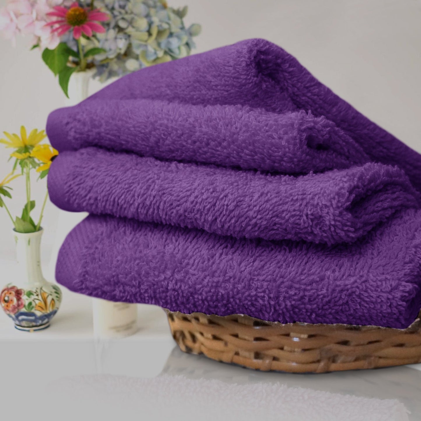 12 PCS Set from Kashmir Flannel Face Cloth - 100% Cotton Face Towels Soft & Absorbent Super Quality Washcloths 30x30CM, Fingertip Towels for Make-Up Removal & Cleansing - Bathroom Accessories