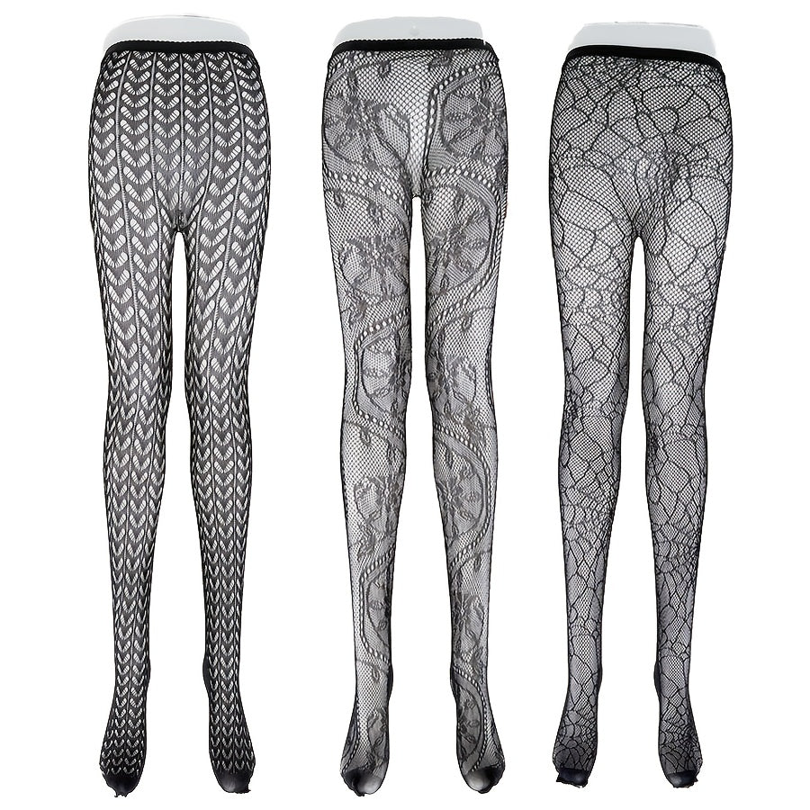 6-Pack Women's High-Waisted Sheer Tights with Mesh Panels & Cut-Outs - High-Stretch Opaque Leggings, -Snag Design, 30D Nylon/Elastane Blend for Everyday & Special Occasions - Multi-Color (Black/White/Pink/Beige/Brown) - Comfo