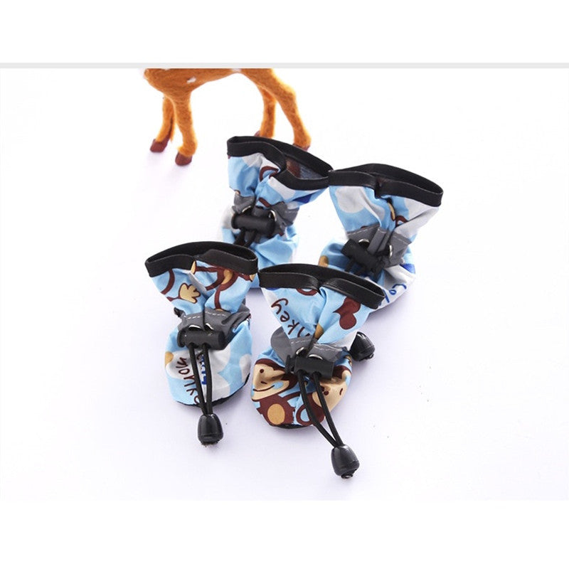 4 PCS Set-XS-3XL Size Water Resistant Rain Snow Protection Dog Shoes For Small Dogs - Protect Your Pet's Paws And Keep Them Dry Pets Apparel Sets Clothing Accessories
