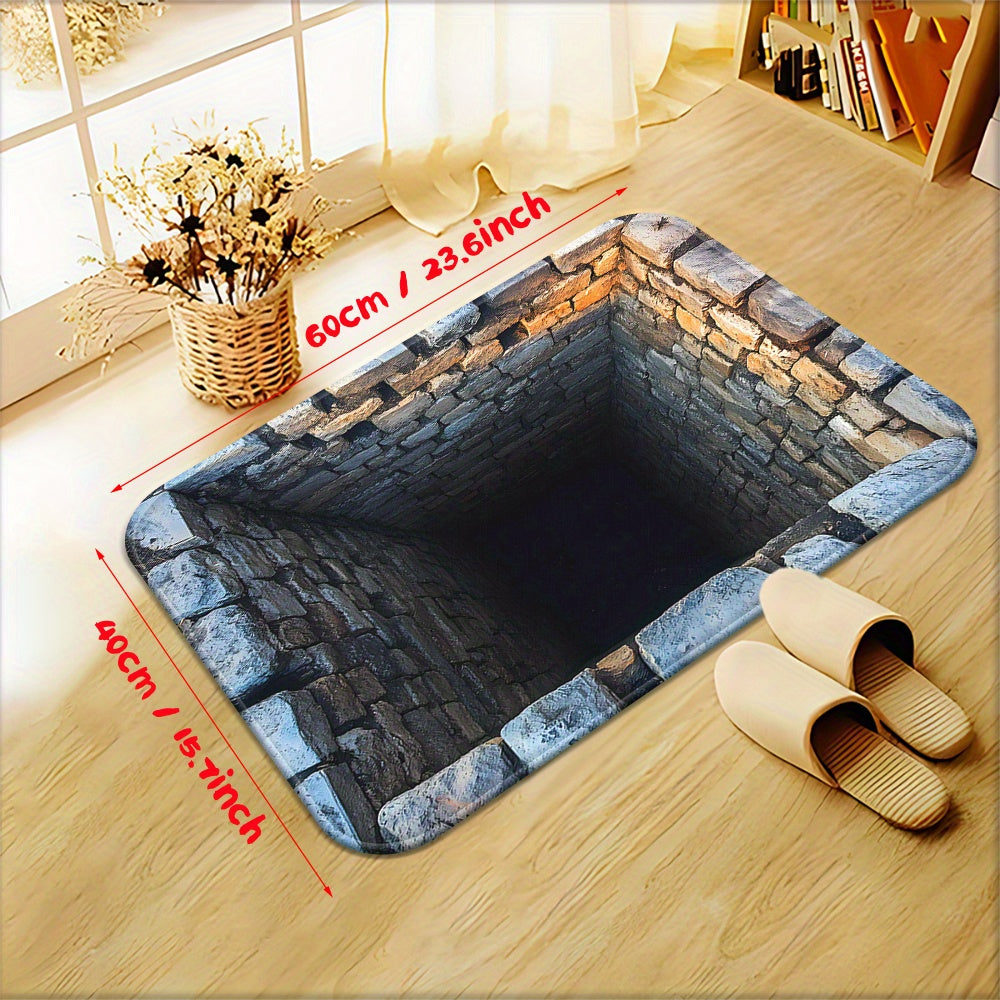 NEW Fantasy Style, Black Hole Stone Cellar, High Definition Printed Door Mat, Non-Slip Bathroom Floor Mats, Microfiber Absorbent Machine Washable Polyester Rug for Bedroom, Living Room Entry Carpet, Camping Picnic Mats, Yoga