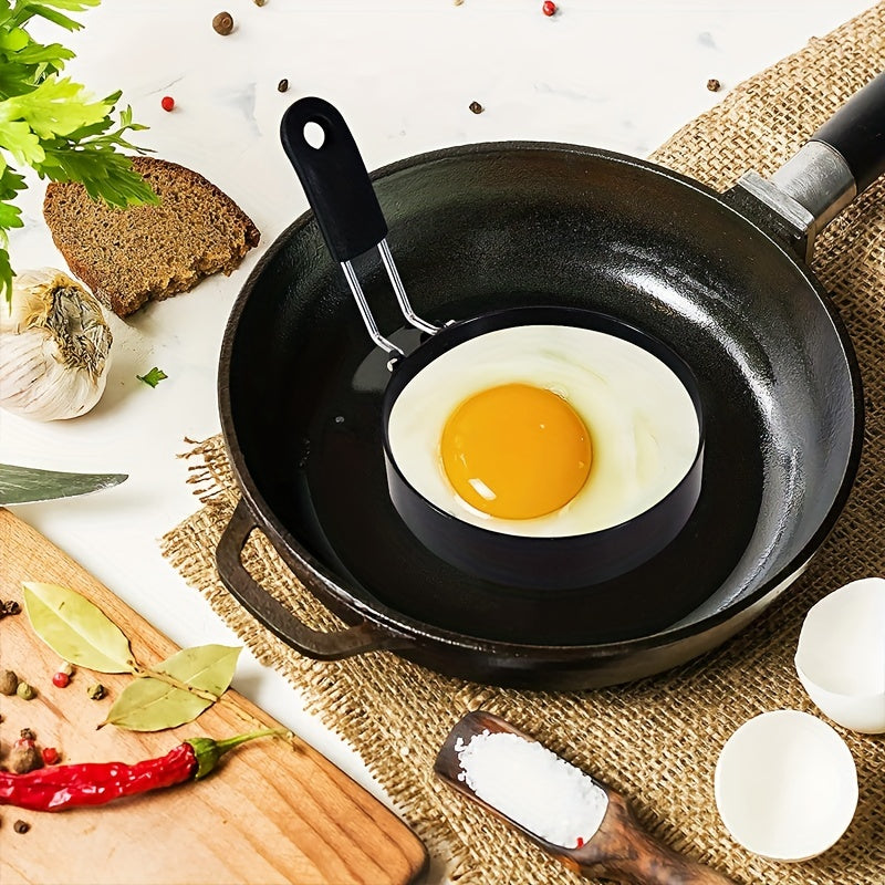 2 PCS Set Stainless Steel Egg Molds - Non-Stick, Easy to Flip, Circular Design, Manual Use, Ideal for Birthdays, Cooking Eggs, Pancakes, Omelets - Essential Kitchen Tools & Cooking Additions