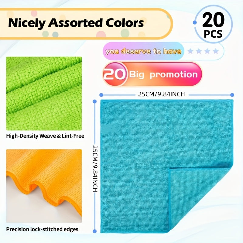 51/40/31/20/14 PCS Set Microfiber Cleaning Cloth Cleaning Rags for Household, Kitchen, 5 Random Colors Mixed Package Unspecified Color Green/Blue/Yellow/Orange/Pink