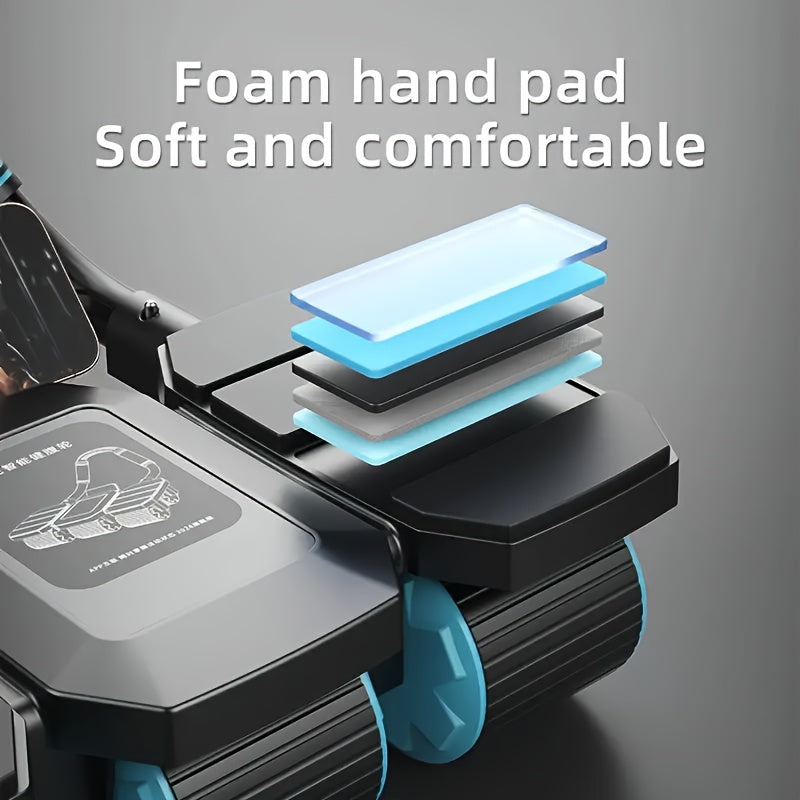 6-Wheels Abdominal Wheel Roller with 8 Elbow Supports And Automatic Rebound, Multi- Layered Anti-Slip Design Home Gym Workouts Exercise Machines for Core Strengthening Fitness (Includes Timer And Kneeling Pad)