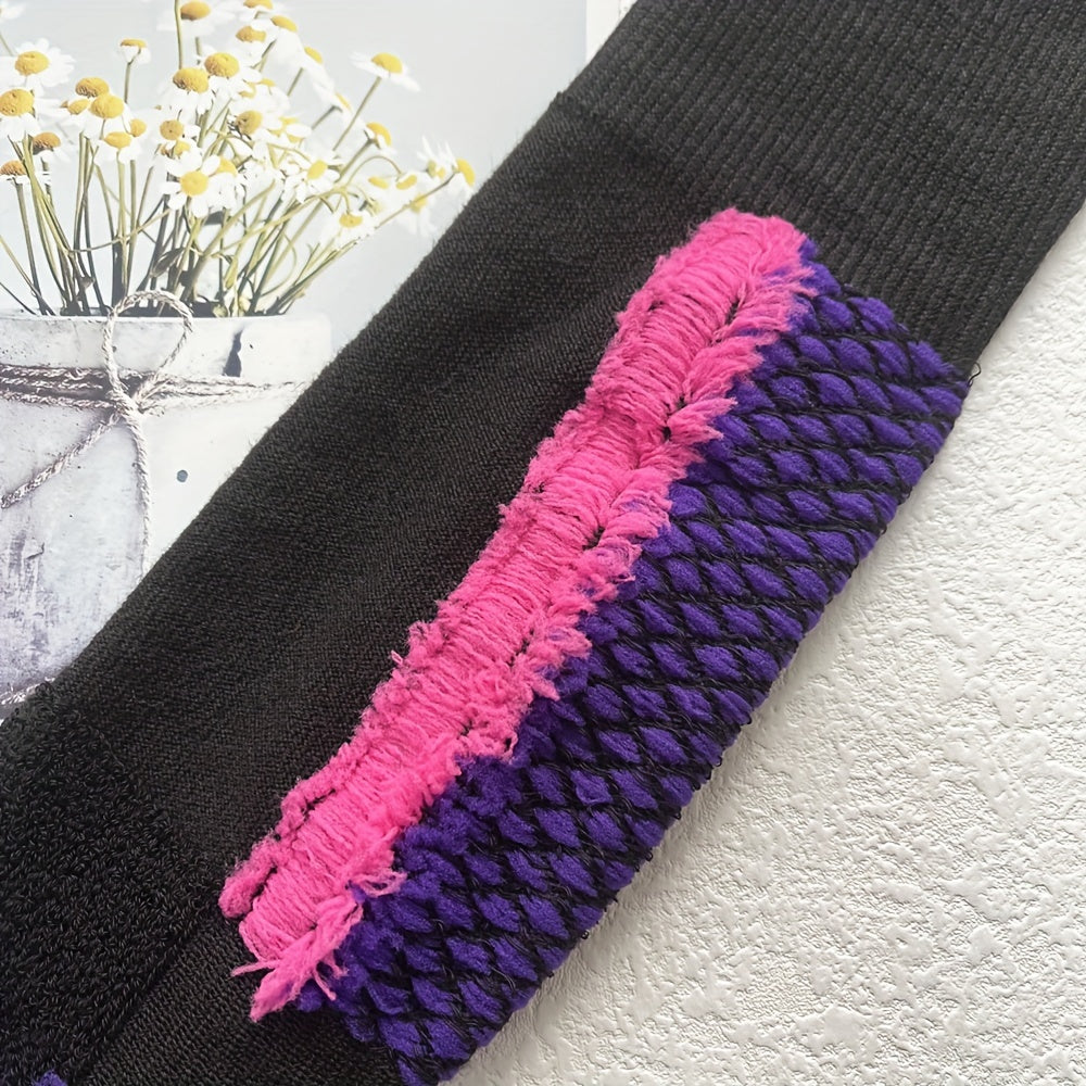 3pcs Pack Women's Thick Warm Ski Socks - Tall Outdoor Winter Sports Sock Suitable for Skiing, Snowboarding, Ice Skating - Striped Thermal Athletic Footwear Winter Sports Apparel Accessories