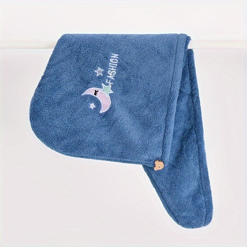 Magic Microfiber Hair Drying Towel - Quick-Dry Super Absorbent Shower Cap & Turban, Soft Polyester Bath Hat with Button Closure, Multi-Color Options Women Hair Care Accessories