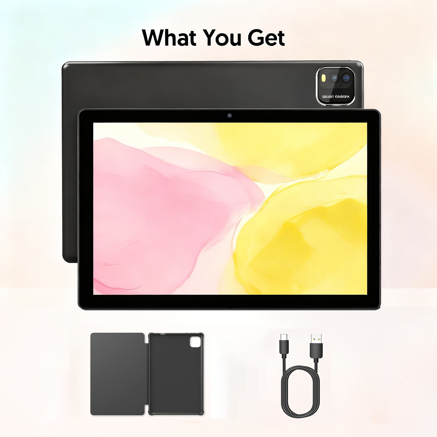 Android Tablet, Full Set Android 15 Tablet 10 Inch 12 (3+9) GB+64GB, 1TB Expansion, 4-core, 6000mAh, 2.0MP+8.0MP Dual Camera 5G WiFi 61280x800 High-definition Touch Screen, :Tablet+ case/ Tablet With Keyboard +Mouse+ Case+ St