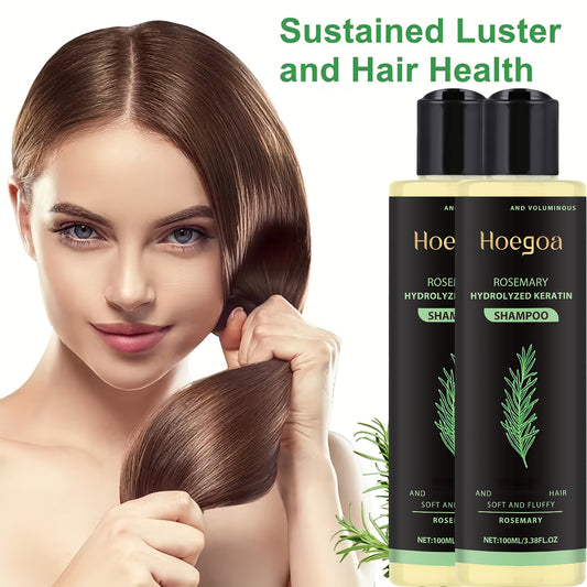 2 Bottles Set Rosemary Thickening Shampoo | Cleans and Strengthens Fragile Hair, Contains Rosemary Extract and Vitamin E, Deep Cleaning, Mild Moisturizing, Plump Herbal Essence, Suitable for All Hair Types