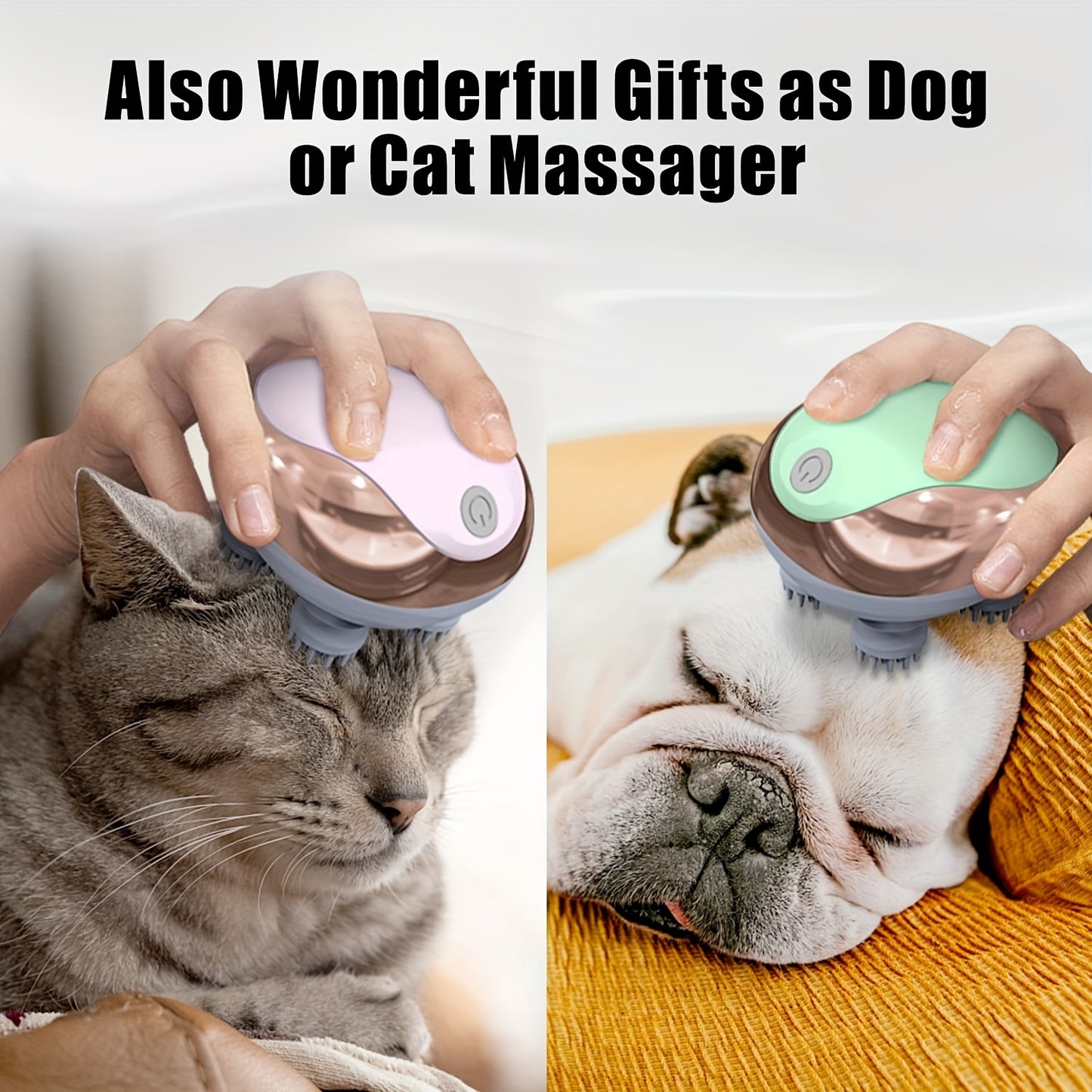 3 Colors Handheld Portable Scalp Brush And Comb, an Electric Scalp Massager with 4 Massage Claw Heads, a Rechargeable Electric Head Massager with Vibrating Scalp, Featuring 96 Kneading Nodes, Suitable for Both Humans And Pets