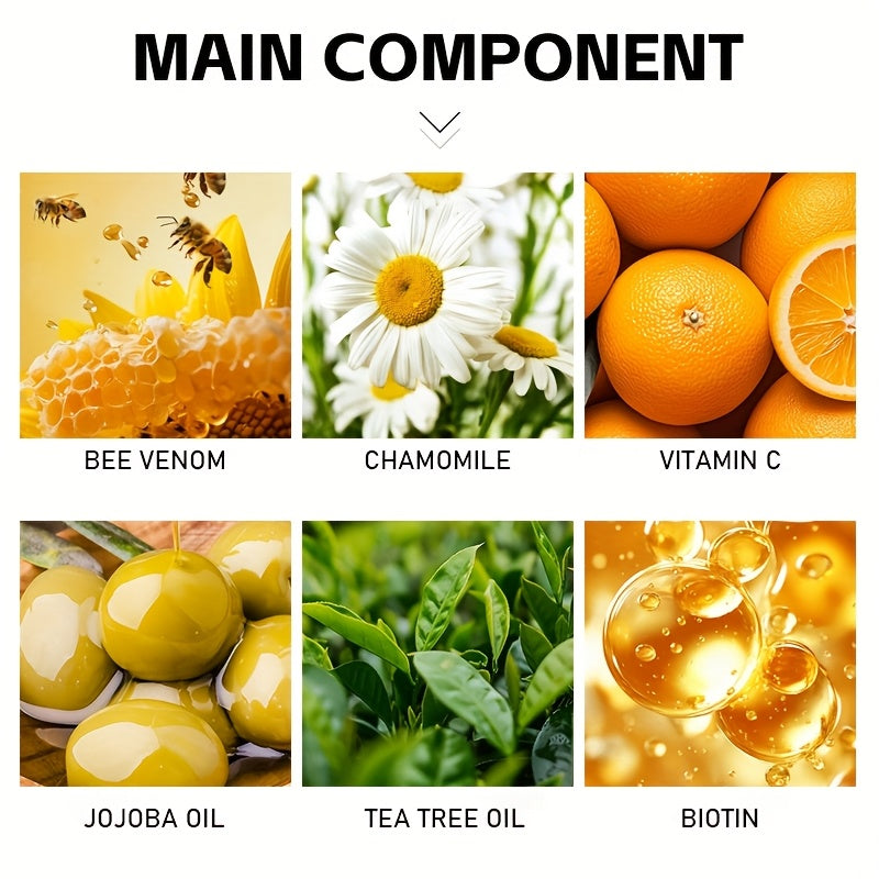 BEE Venom Chamomile Only Need to Apply Once instant Reduction Resist crease, Bee Venom Firming and Facial Mask, Moment Face Crease Lines Dilute All Skin crease Lines, Improve Aging Signs and Darkness Loose Skin, Suitable for