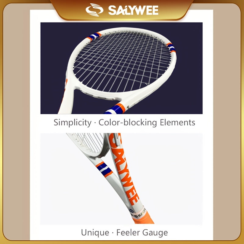 NEW POWER 2.0 Carbon Fiber Tennis Racket, 50-60lbs, 310±10g, Professional-Grade for Advanced Players, Unisex-Adult, Shock Absorbers Included, Sports Accessories