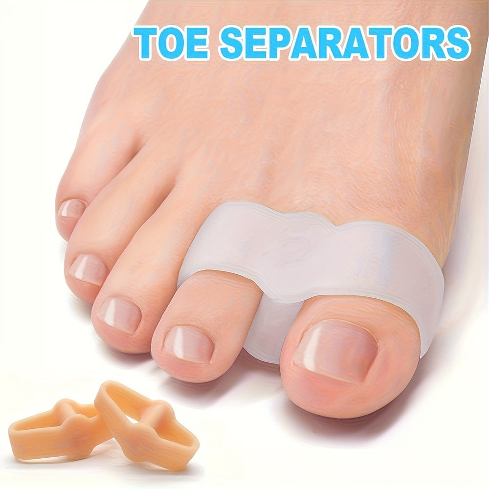 8 PCS Set Gel Toe Separators - Essential Care Items for Feet And Hands for Both Genders - Soft And Comfortable Big Toe Cushions with 2 Rings, Odorless, Ideal for Everyday Wear
