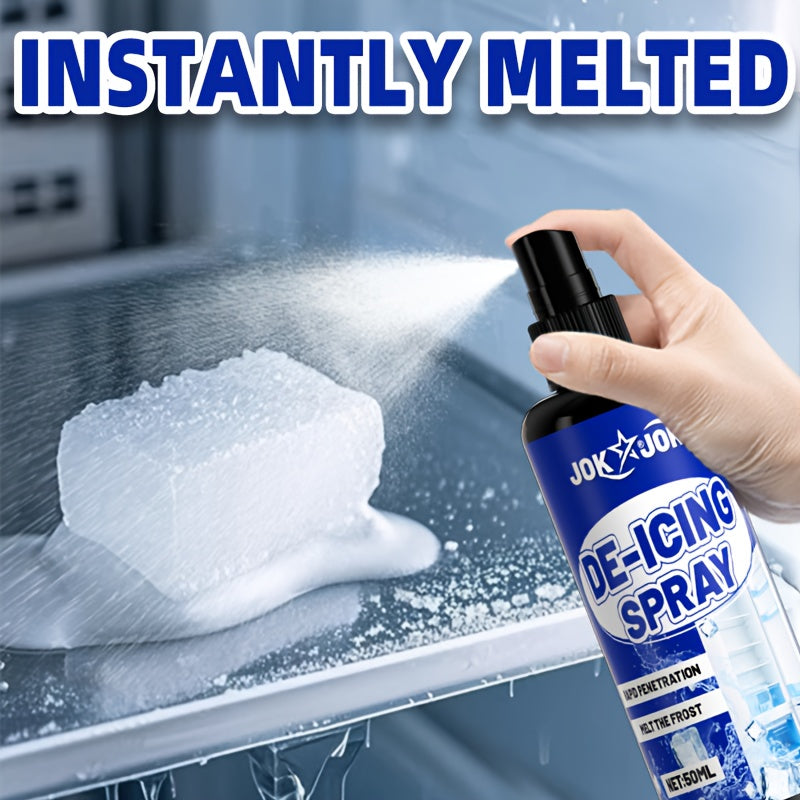 50ml + Shovel Set Refrigerator & Freezer De-Icer – Fast Ice Melting & Anti-Freeze Solution | Suitable for Home & RV Refrigeration Units Also for Vehicle Car Glass Windows