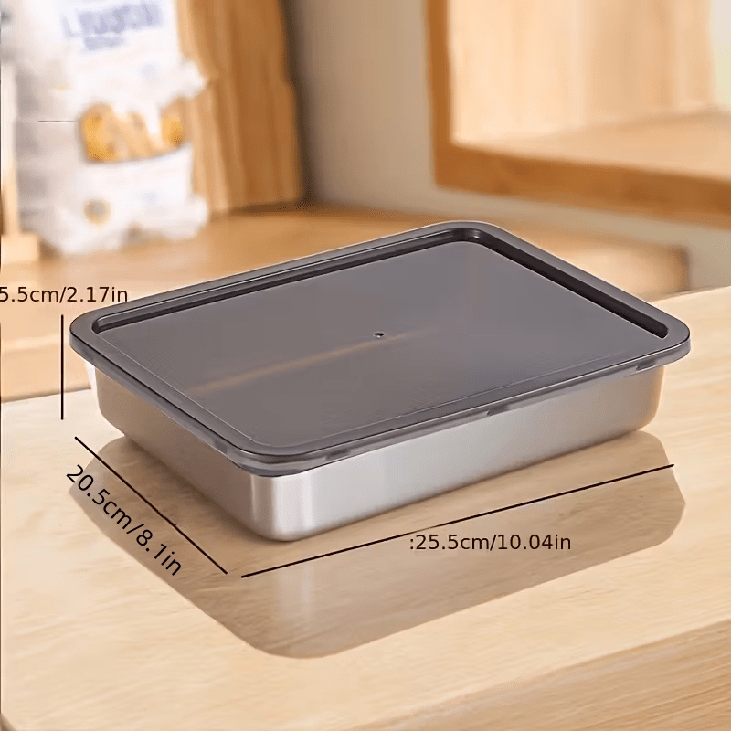 3 PCS Set Stainless Steel Food Storage Containers Leak-Proof, Stackable, Space-Saving - Heavy-Duty Stainless Steel Construction, Airtight Lid For Freshness - Ideal For Meal Prep, Fruits, Meats, Veggies, Leftovers, Fridge, Fre