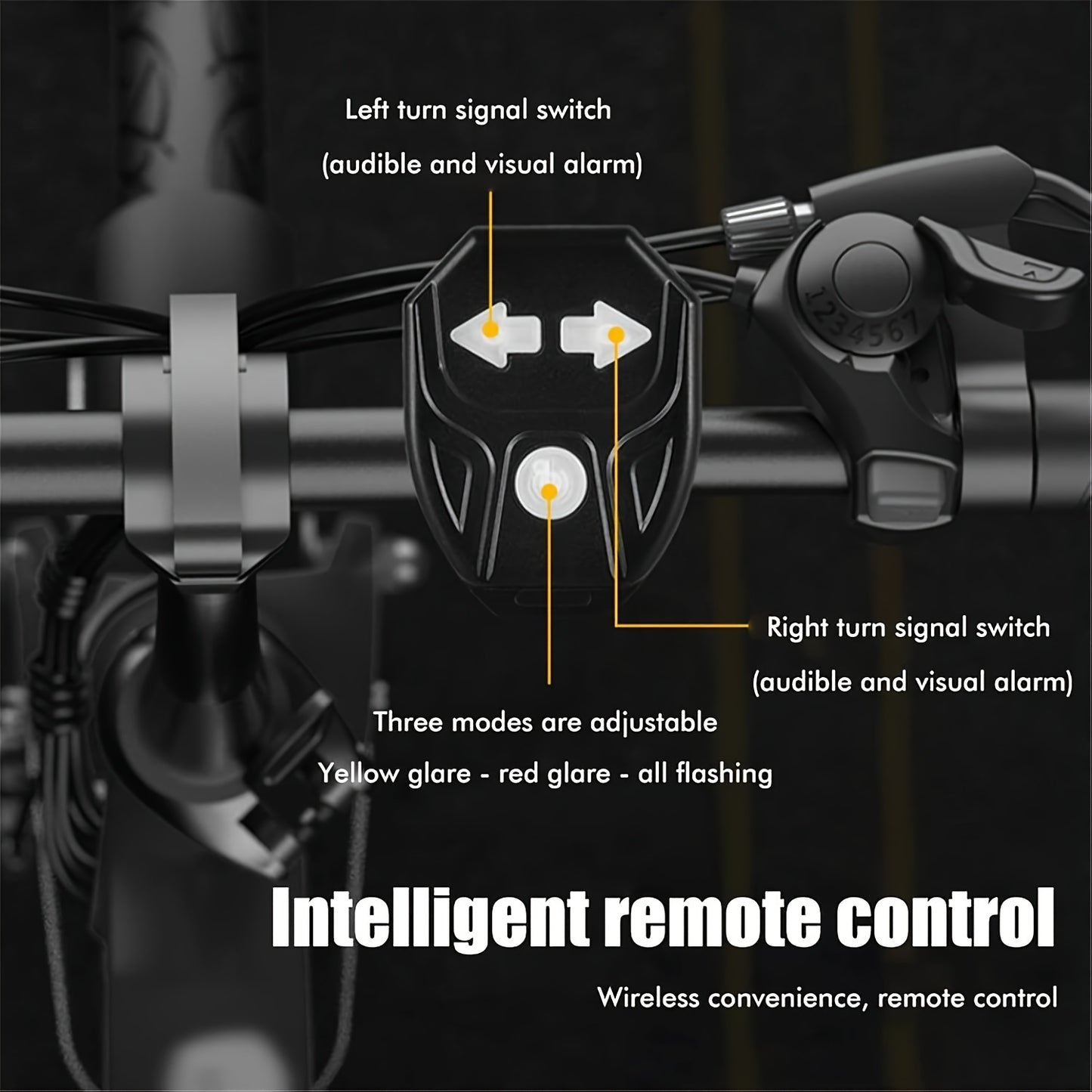Bicycle Turn Signal, Bright Bicycle Tail Light, Wireless Remote Control Bicycle Tail Light, USB Rechargeable LED Mountain Bike Flashlight, Suitable for Bicycles and Scooters, Scooter Indicator Light, Road Visibility Aid, USB