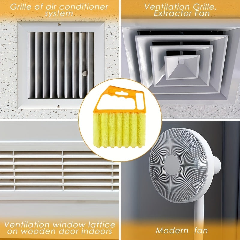 2 PCS Set Microfiber Blind Cleaner Kit - Reusable Crevice Brush for Vents/Windows/Curtains - Washable Household Tool Home Office Cleaning Tools Sets