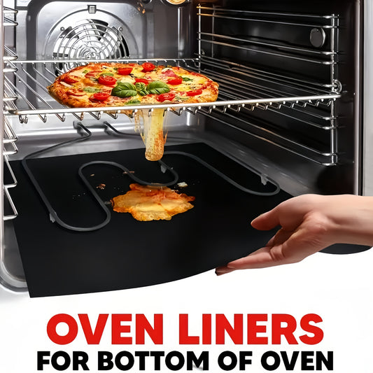 2 PCS Set Non-Stick Oven Liners Made of Teflon, Measuring 15.75 by 32.99 cm, Reusable And Durable, Suitable for Electric, Gas, Microwave, Toaster Ovens, Grills, And Baking - Essential Kitchen Cleaning Tools