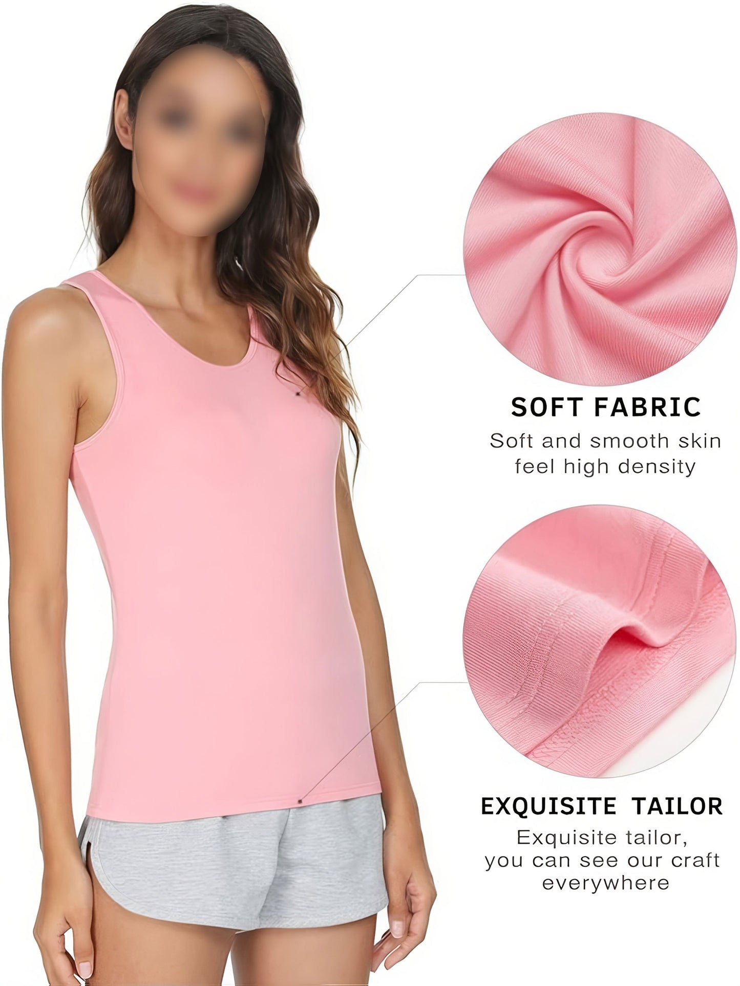 6 PCS Set Women's Sleeveless Camisole Tops - Breathable Summer Layering Essentials & Comfortable Loungewear Outdoor Summer Hiking Streetwear Apparel Sets