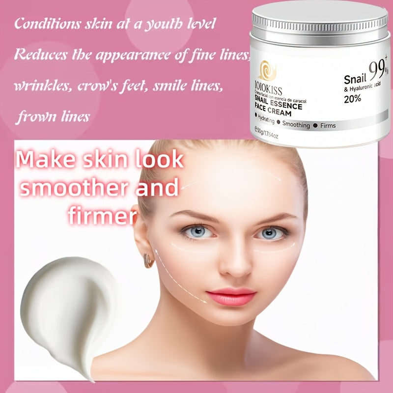 2 PCS Set Snail Mucilage Cream with Snail Serum - 99% Face Moisturizer & Serum Suitable for Dry,, Mature Skin - Hydrating, Tightening Gel with Collagen & Niacinamide, 24 Day/Night Skincare for & Men