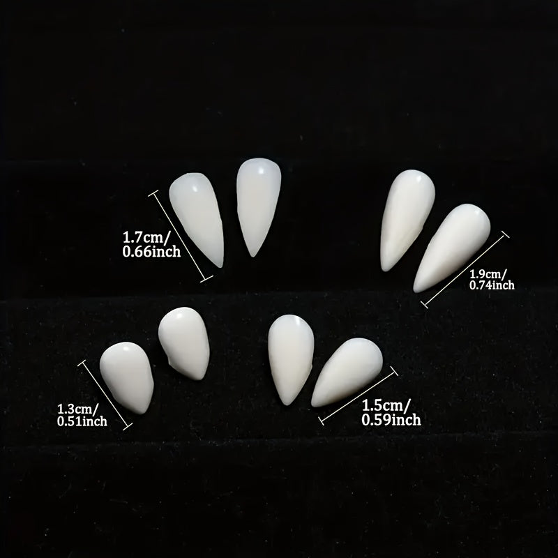 8 PCS Set of Halloween Costume Teeth, Suitable for Role-Playing And Christmas New Year Party Outfits, Made of Plastic, Fun Holiday Gift, Carnival Additions, Masquerade Costume, Thermoplastic Vampire Fangs
