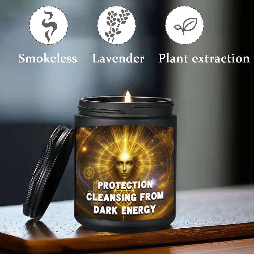 1pc 5, 3oz Witchcraft Black Magic Protection Cleansing Scented Candle Curse Protector Soy Wax Gift Idea for Women Men Adults