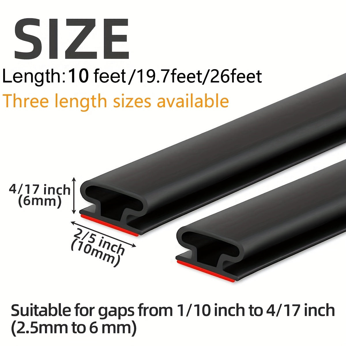 3.05 Meter Door Weather Stripping Door Seal Strip, Self-Adhesive Rubber Door Insulation Weather Strip for Window and Door Soundproofing D Shape, Weather Stripping for Door Frame Gap Blocker Repair Maintenance Tools