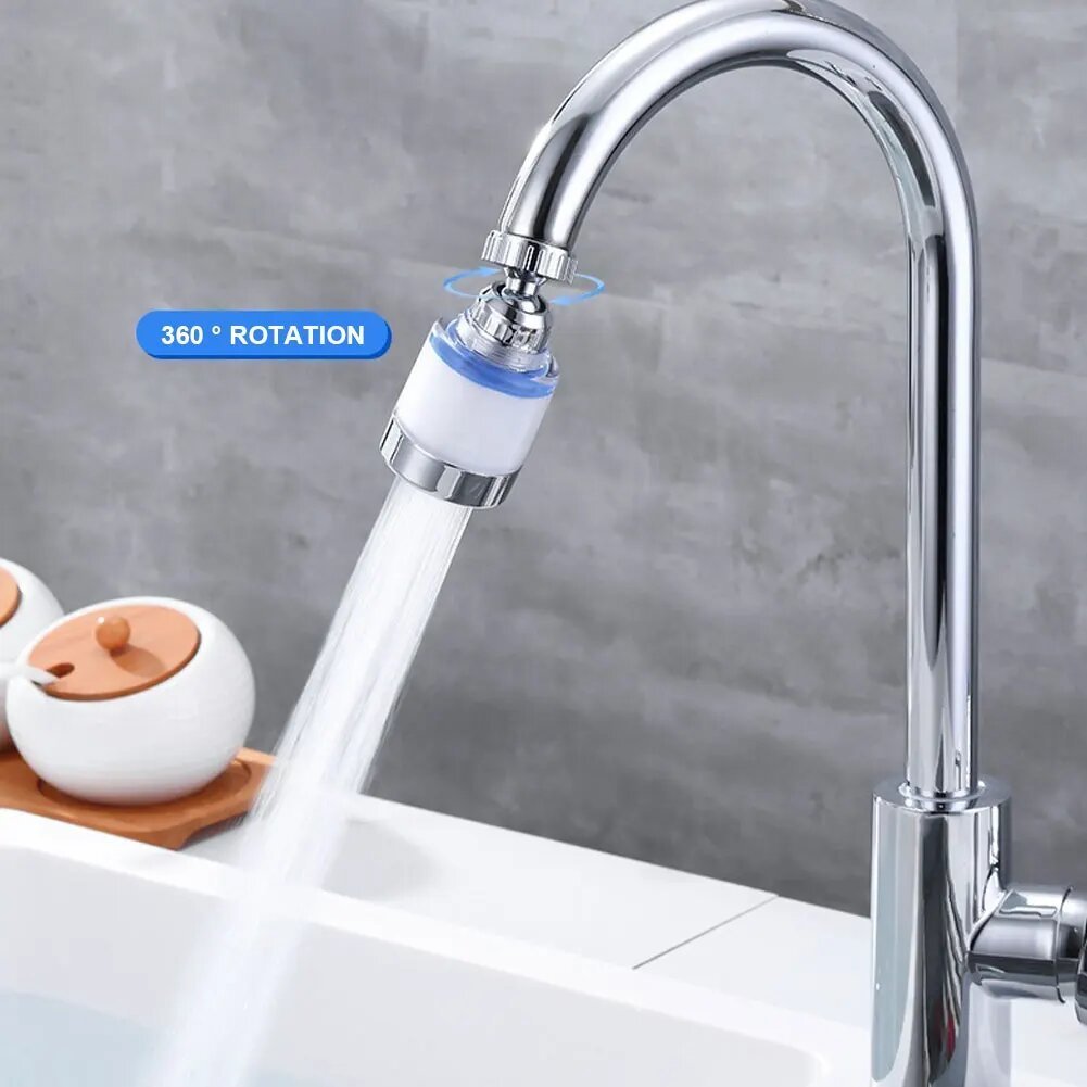 10 PCS Set Water Purification Faucet with 9 Replaceable Filter, Splash-Proof Faucet Sprayer Head with Filter, Swivel Faucet Water Filter Extender, House Bathroom Water Filtration System