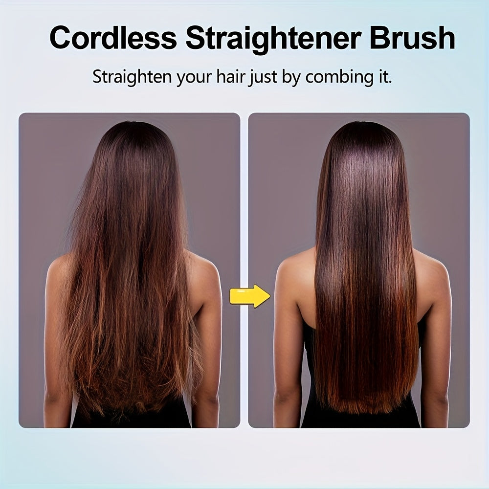 NEW Set Portable Straightening Comb, Quick Hair Straightener, Straightening Styling Tool, Smart Digital Display Precise Temperature Control. Long-Lasting Hold Without Damaging Hair, Straightening and Curling Dual Use