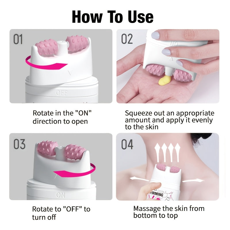 Instant Lifting & Firming Neck Cream 3-in-1 Wrinkle Cream for Neck & Face, Skincare, Lifting, Firming, Smoothing, Minimizes Wrinkles/Fine Lines. Combined with V-Shaped Massage Roller Balls to Accelerate Absorption and Smoothn