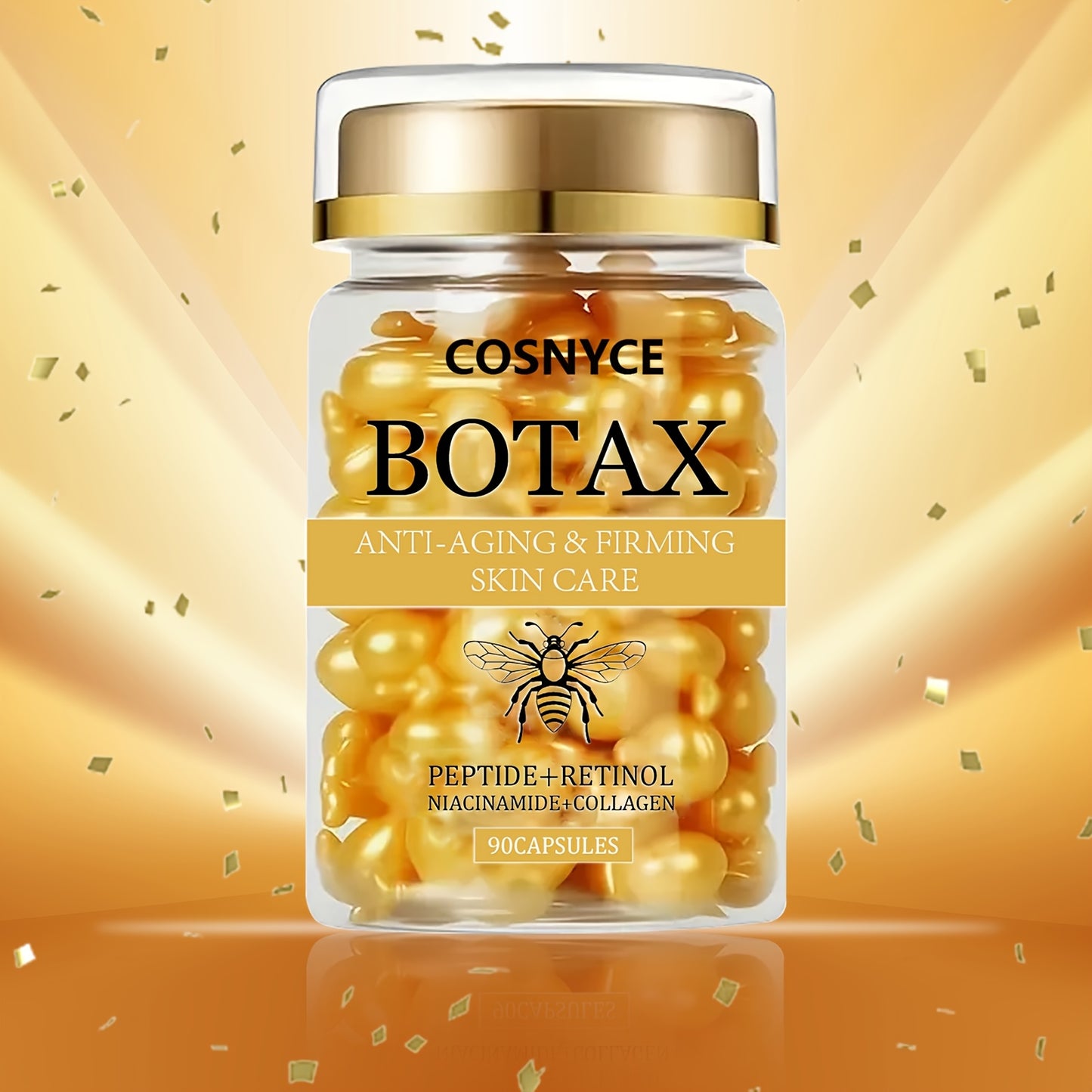 90 PCS Set Korean BOTAX Firming Face Lifting Capsules | Contains Retinol And Collagen to Smooth Lines, Light Texture, Easily Absorbed, Unisex-Adult, Face Use, Unscented. Women Skin Care Supplies