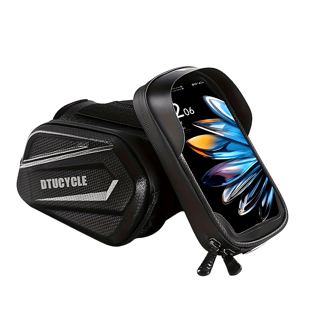 7-Inch Phone Front Frame Bag for Bicycles with a Touch Screen Hard Shell, Top Tube Storage Pouch for Cycling Additions