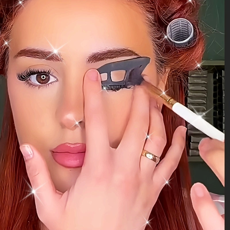 Beginner's Eye Makeup Assistant Kit with 2 Specialized Eyeshadow Brushes, Eyeshadow Tools, Quick Makeup Templates, And Eyeshadow Molds, Designed for Female Novices to Achieve Professional Results with Minimal Effort, Allowing