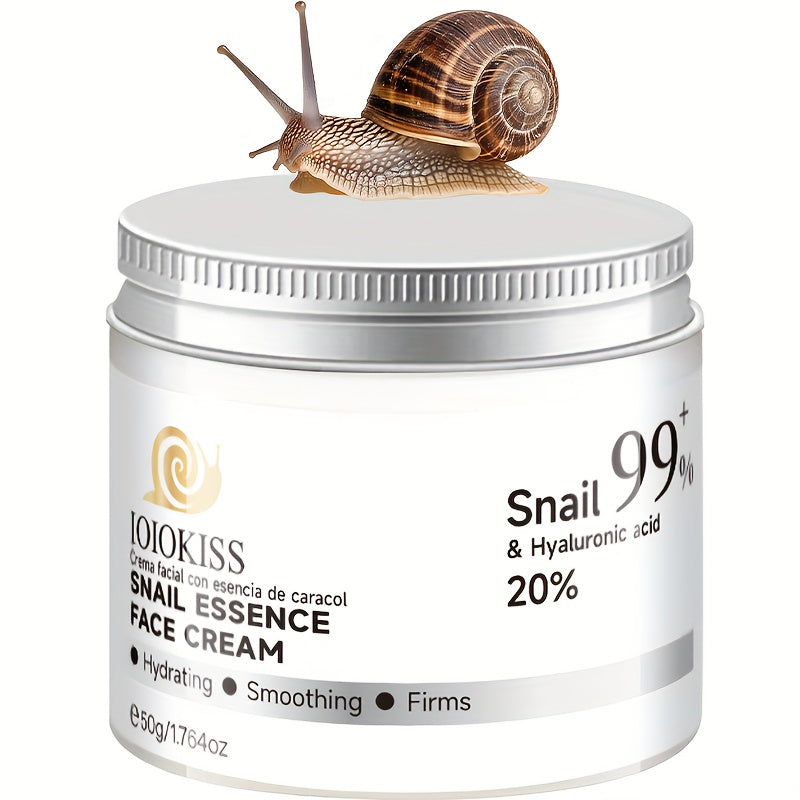 99% Snail Mucin Face Cream | Hydrating & Firming with Niacinamide & Collagen, Ginseng Moisturizer for Dry, Loose Light Beige | 24-Hour Nourishing, Suitable for All Light Beige Types, Day & Night Use, Creates Radiant Glow