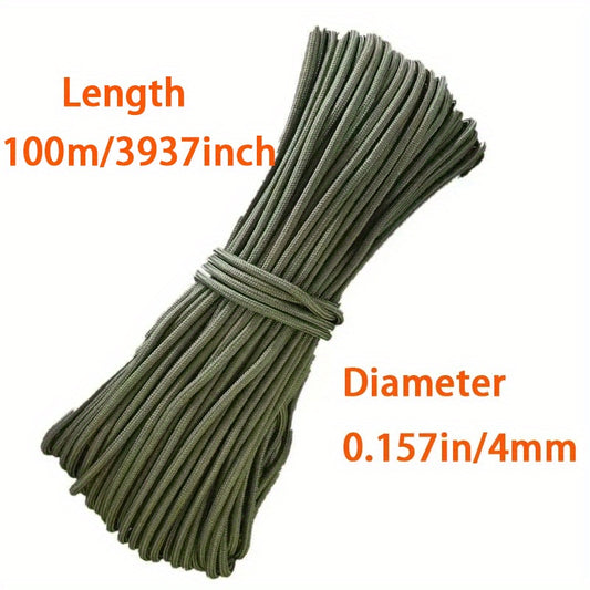 100M High Strength Green Rope | Durable & Weather-Resistant, Suitable for Camping, Survival, Fishing, and Hiking - For Outdoor Enthusiasts