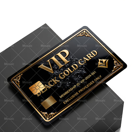 2 PCS Set of Black And Golden VIP Card Stickers for Bank Cards, Credit Cards, Debit Cards, Transit Cards, And Room Key Cards