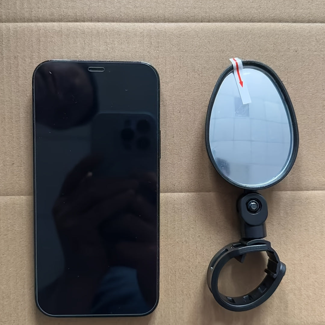 2-Pack Bike Mirrors, Acrylic Convex Oval Rearview for Cycling, 360° Rotatable Shockproof Handlebar Mount Mirrors for Mountain & Road Bikes, Adjustable Fit