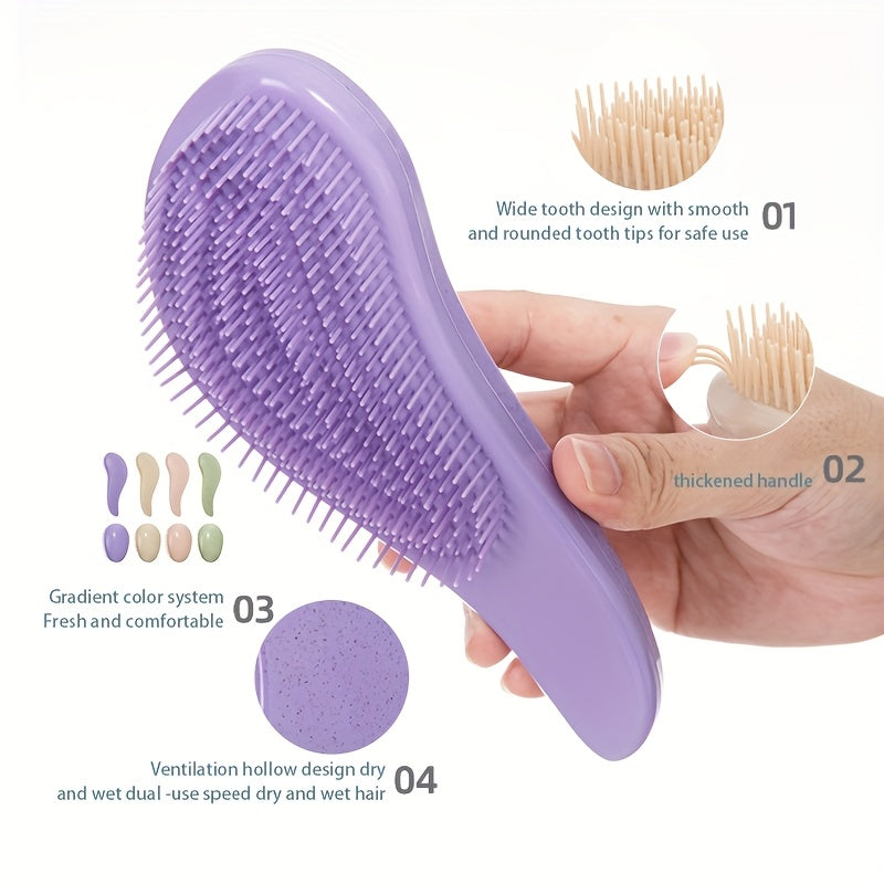 5 PCS Set of Wheat Straw Hair Combs, Including a Smooth Massage Comb, an Egg Comb, a Wide-Tooth Oil Comb, And a Massage Shampoo Brush + Gift, Perfect for Valentine's Day Or Mother's Day for Your Girlfriend Or Wife