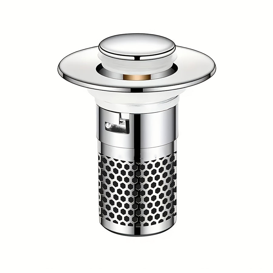 Heavy-Duty 304 Stainless Steel/Brass Bathtub & Shower Drain Compatible for Bathtub/Shower - Odor-Resistant -Rust Drain with Hair Catcher, Quick-Draining Sink Stopper, Easy Installation - Modern Cylindrical Design for home Bat
