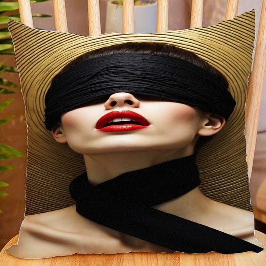 Luxury Black Blindfold & Neck Scarf Set - Soft Satin Sensual Elegant Eye Mask & Scarf for Intimate Games, Blindfolded Play, Spa, Photography, Halloween - Zipper Closure, Hand Washable, Multi-Use for Adults, Women & Men - Lux