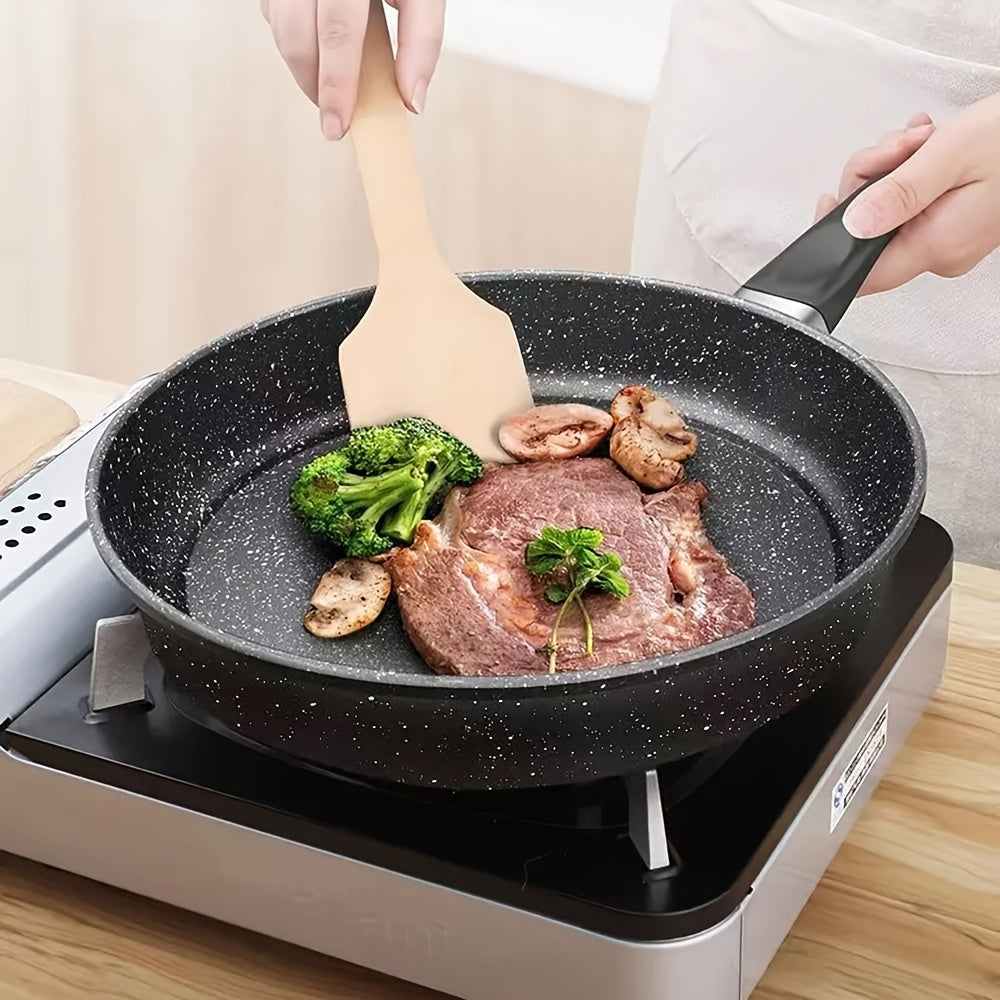 26cm Non-Stick Frying Pan with a 5-Layer Marble Coating, Smokeless And Compatible with Induction Cooktops for Breakfast Pancakes Steaks Cooking Accessories Home Kitchen Supplies