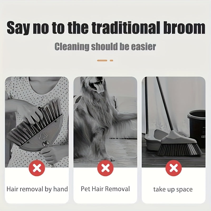 3-in-1 Set Home Cleaning Kit: Soft Bristle Broom, Dustpan & Brush Combo - Non-Stick Hair, Ideal for Home, Office, School, Dorm - Perfect Christmas Gift, Cleaning Brush