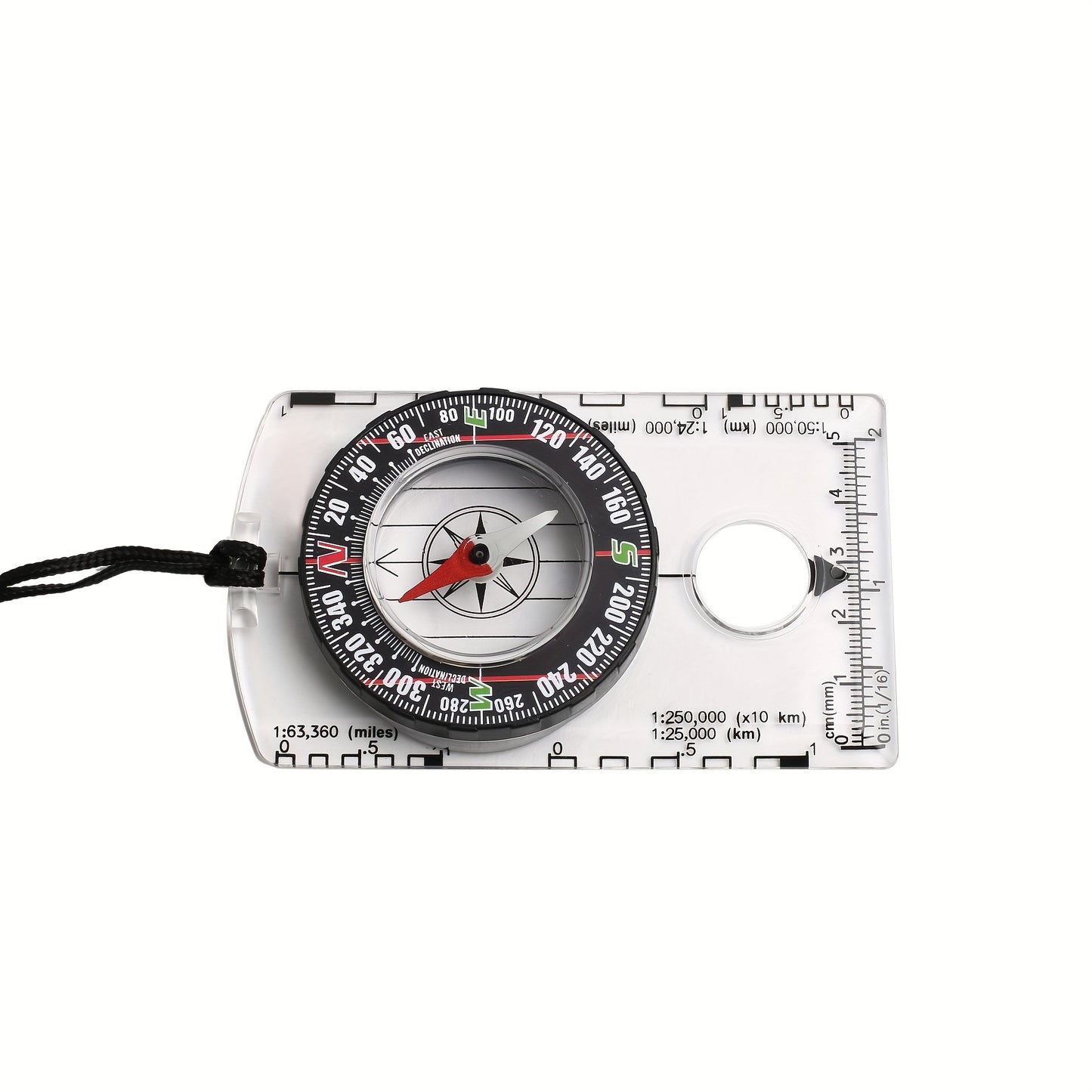 NEW 4 Colors  Waterproof Survival Compass with Scale - Durable Acrylic, Ideal for Outdoor Camping & Hiking, Color, Surveying, Map Scale