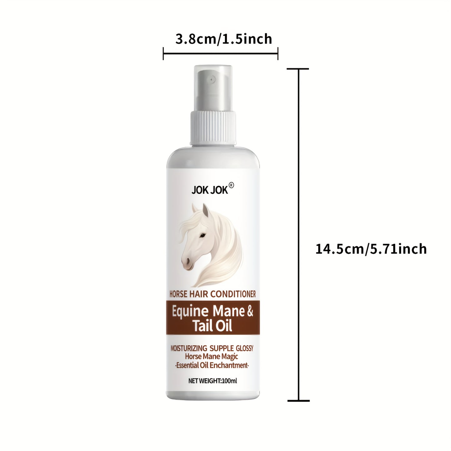 Equine Grooming Oil - Instant Knot Release & -Smooth Mane Conditioner, Plant-Based Horse Hair Oil for All Breeds & Foals, Shine & Detangling Spray for Braids, Buns, Show & Everyday Care