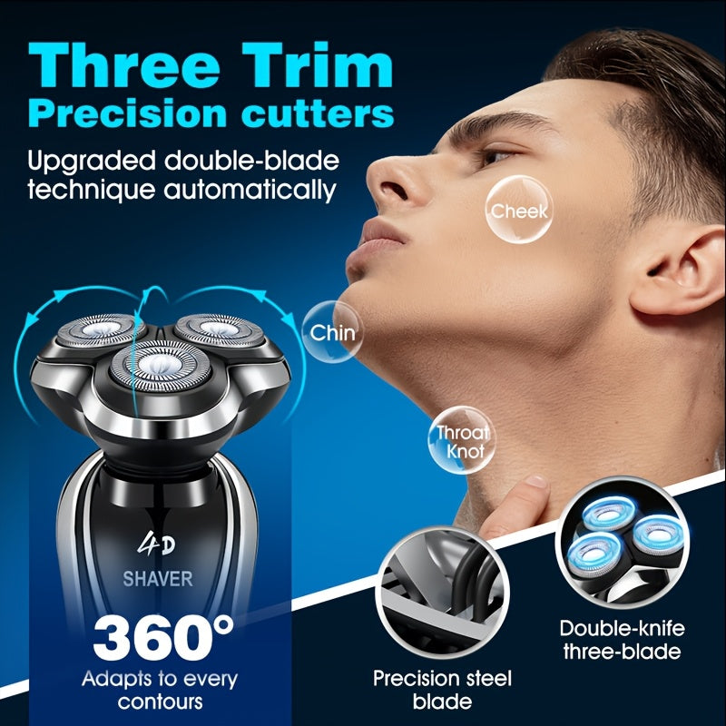 NEW Men's Electric Shaver, Wet & Dry Rechargeable Shaver with Magnetic Blades, USB Charging, Hair Trimmer, Grooming Kit - Men Grooming Tools  Ideal Father's Day Gift for Dad, Husband, or Male Friends