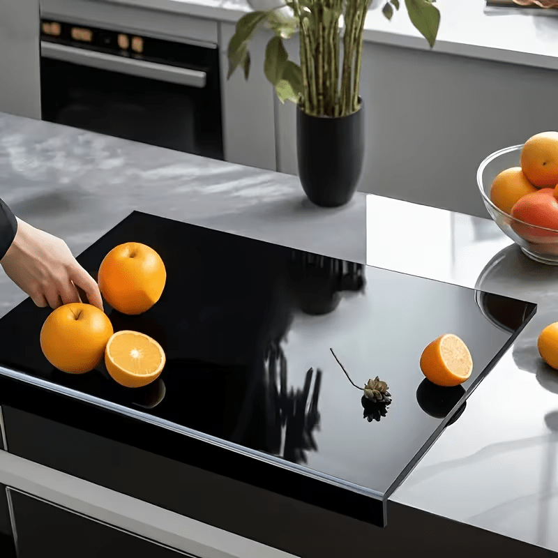 Large Black High-Tenacity Cutting Board, Chopping Board, Non-Slip Acrylic Black Cutting Board, Kitchen Home Restaurant, Countertop Protection Cutting Board, Fruit Cutting Board, Kitchen Utensils, Kitchen Supplies