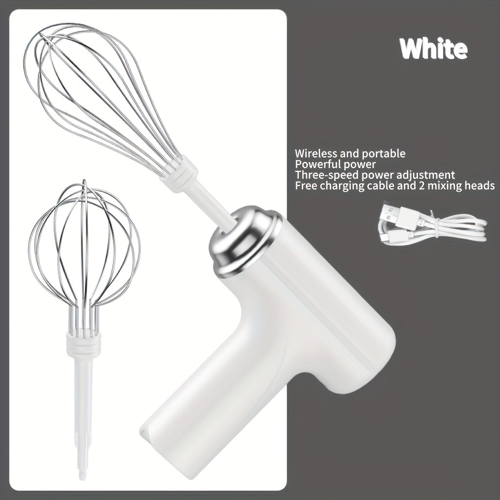 Handheld Electric Eggbeater & Whisk - USB Rechargeable,  Wireless  Portable, Lightweight, Easy-to-Use Hand Mixer for Baking Cakes, Cookies, Muffins - Ideal for Home Bakers & Professionals