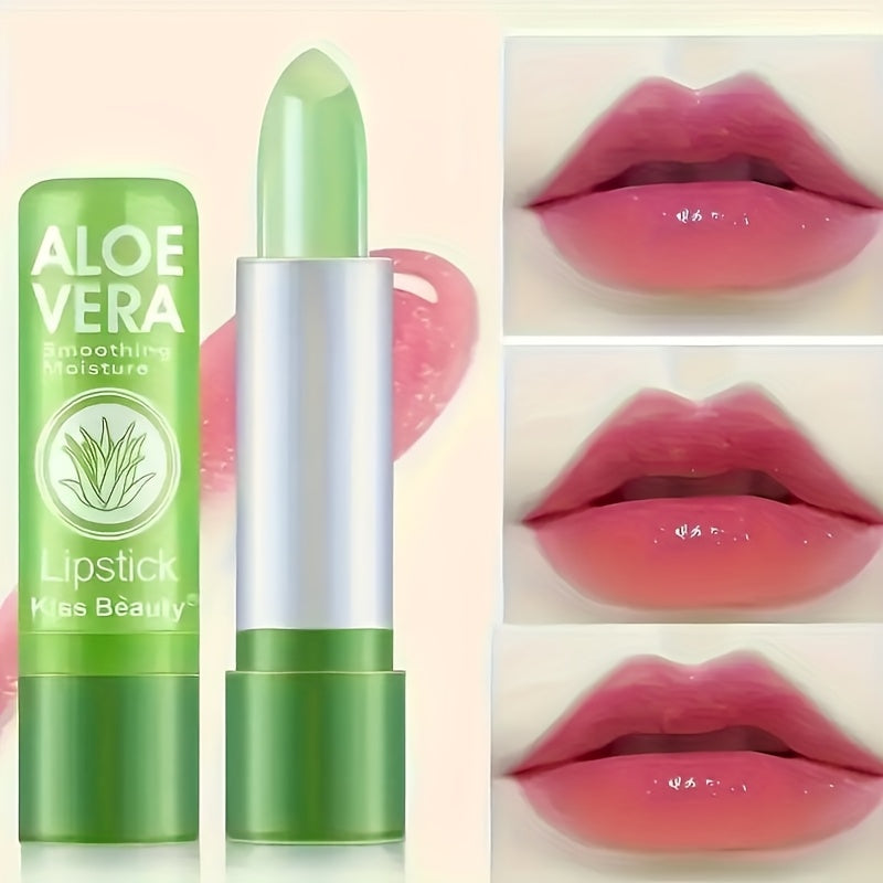 3 PCS Set 24-hour Long-lasting Color-Changing Lip Balm, with Magical Lipstick Effect, Greek Plants Natural Aloe Vera Lip Balm Personal Care Supplies