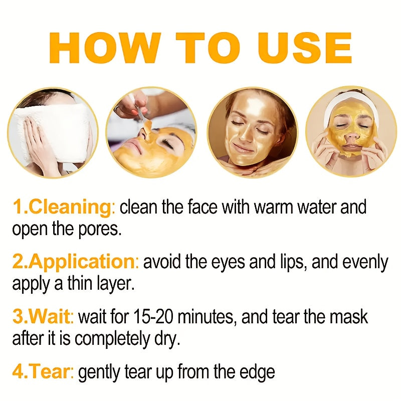 Golden Collagen Off Face Mask-Instant Facial Lift Mask Overnight, Moisturize Firm, More Radiant. Look Reduced Black Spot Discoloration Appearance and Wrinkles Appear, Improved Skin Redness, Dull, Loose and Large Pores Signs.