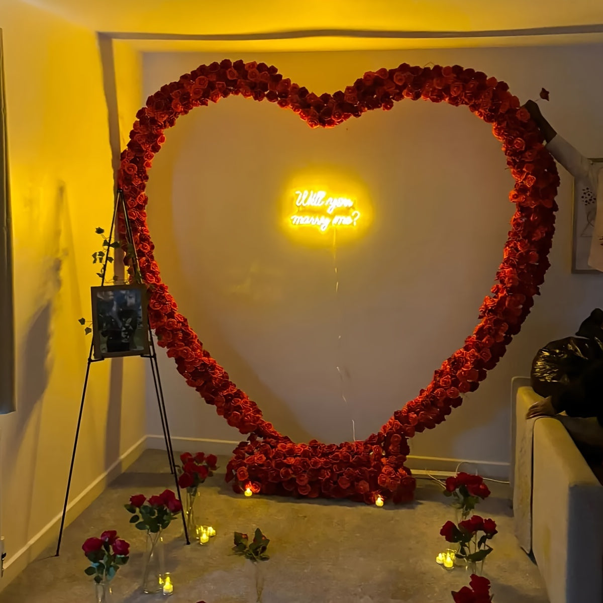 Elegant Heart-Shaped Metal Arch Backdrop - 6.5ft Tall, Rustproof Iron Flower & Balloon Stand for Weddings, Birthdays, Graduations & Youngsters Showers